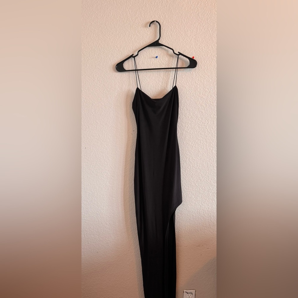 Windsor Black Spaghetti strapped asymmetrical dress.